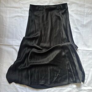 Quince Black Midi Silk Skirt
